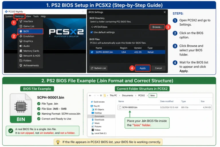 PS2 BIOS for PCSX2 |Download, Setup & Fixes (2026)